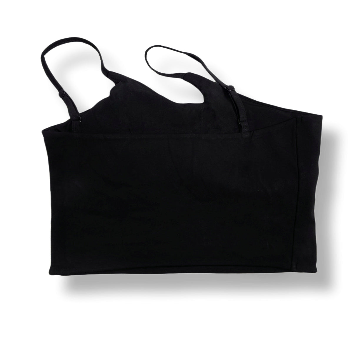 Dos du top asymétrique MVL Babe Skull noir à fines bretelles