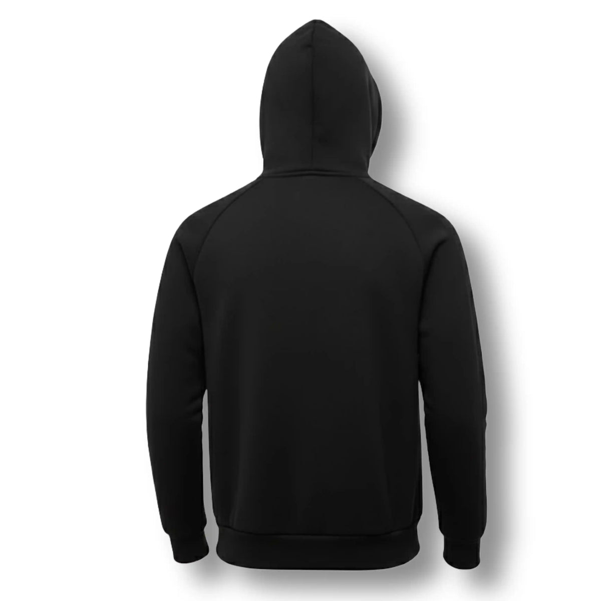 Sudadera MVL LFR Tracksuit negra, espalda sobre fondo blanco