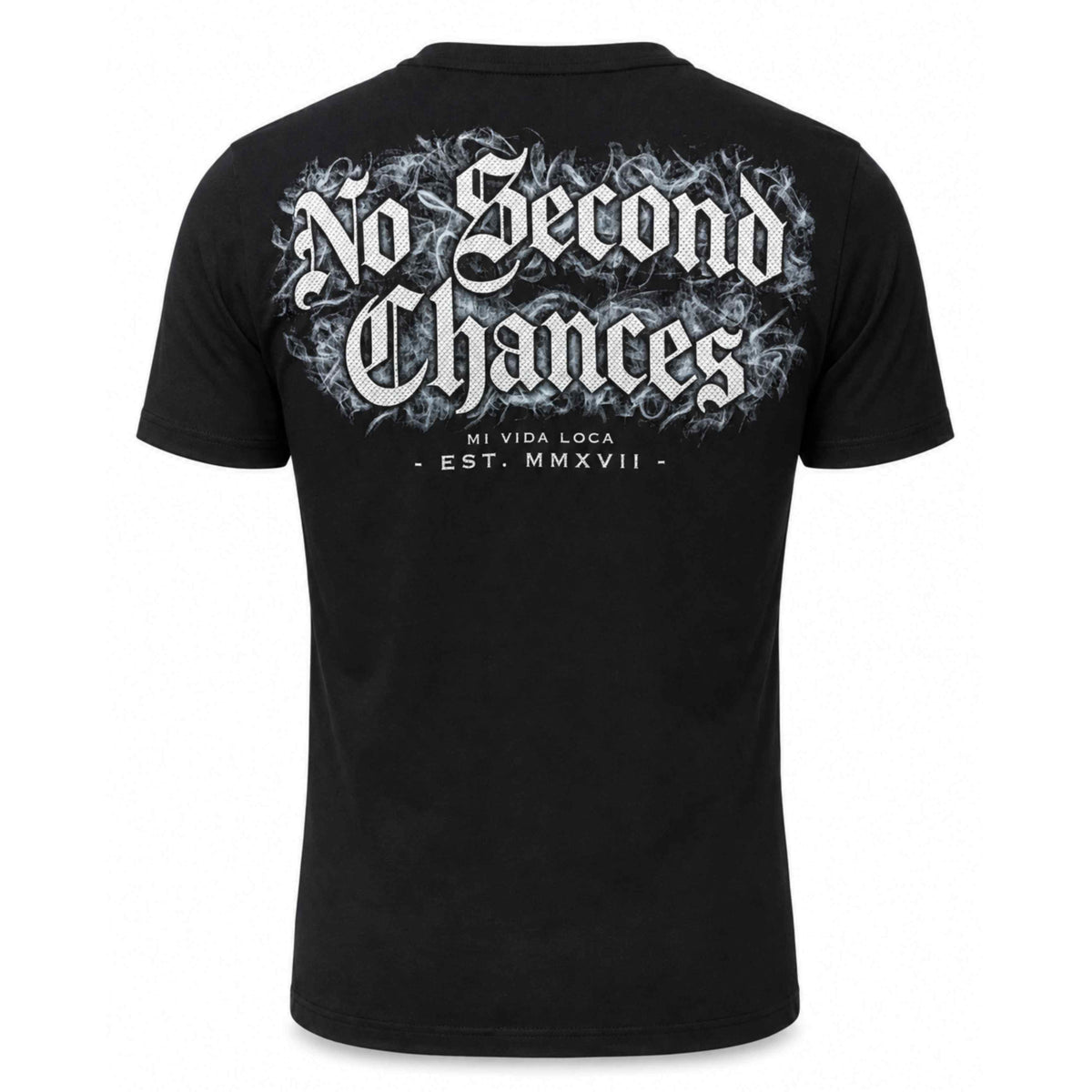 T-shirt Mi Vida Loca No second chances noir avec grand imprimé gothique dans le dos, dos
