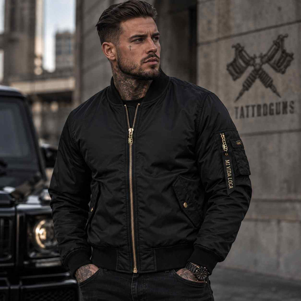 Blouson aviateur Tattooguns - homme