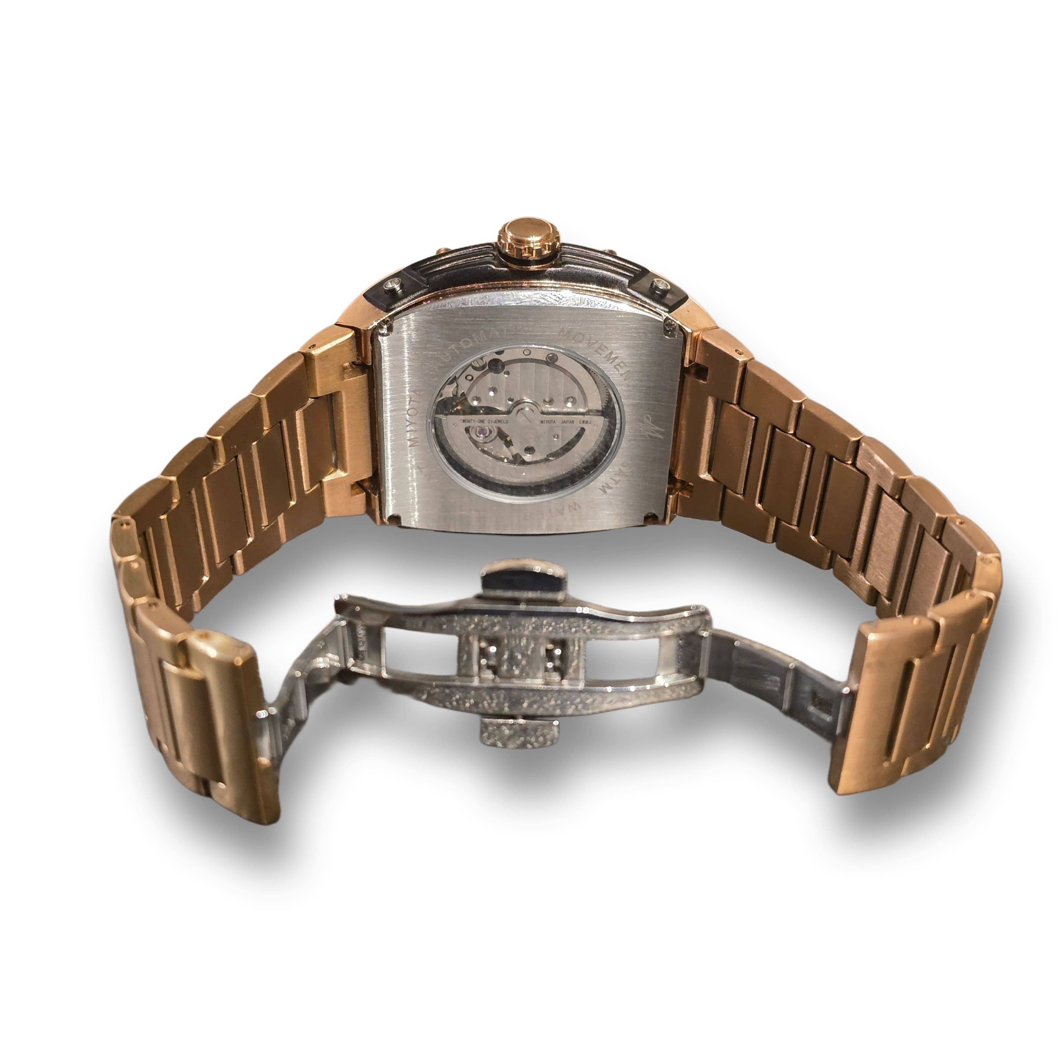 Montre automatique MVL tête de mort mouvement japonais - or rose