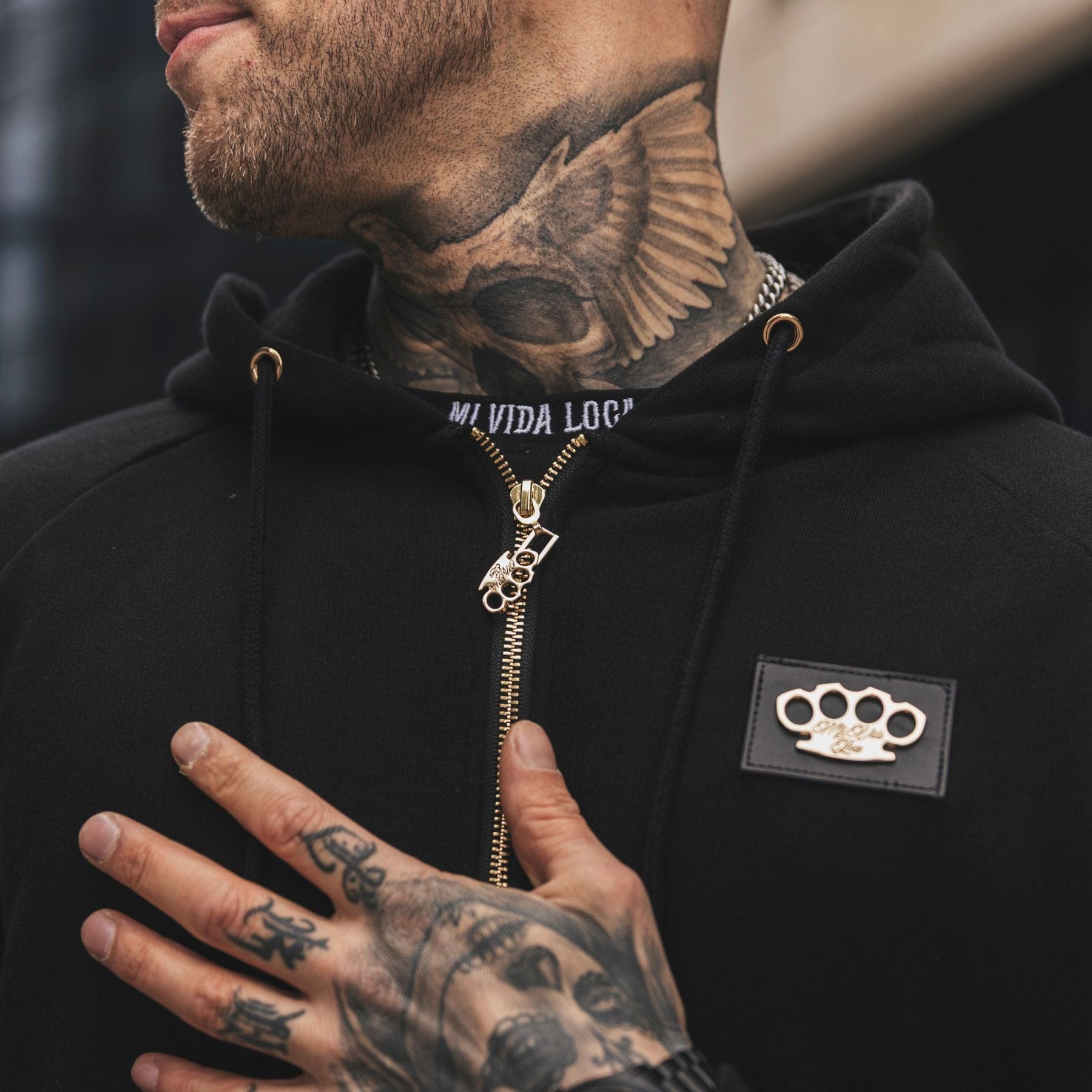 Sweat à capuche survêtement LFR - Noir/noir