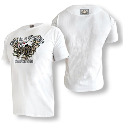 MVL Life is a gamble embroidery T-shirt - white