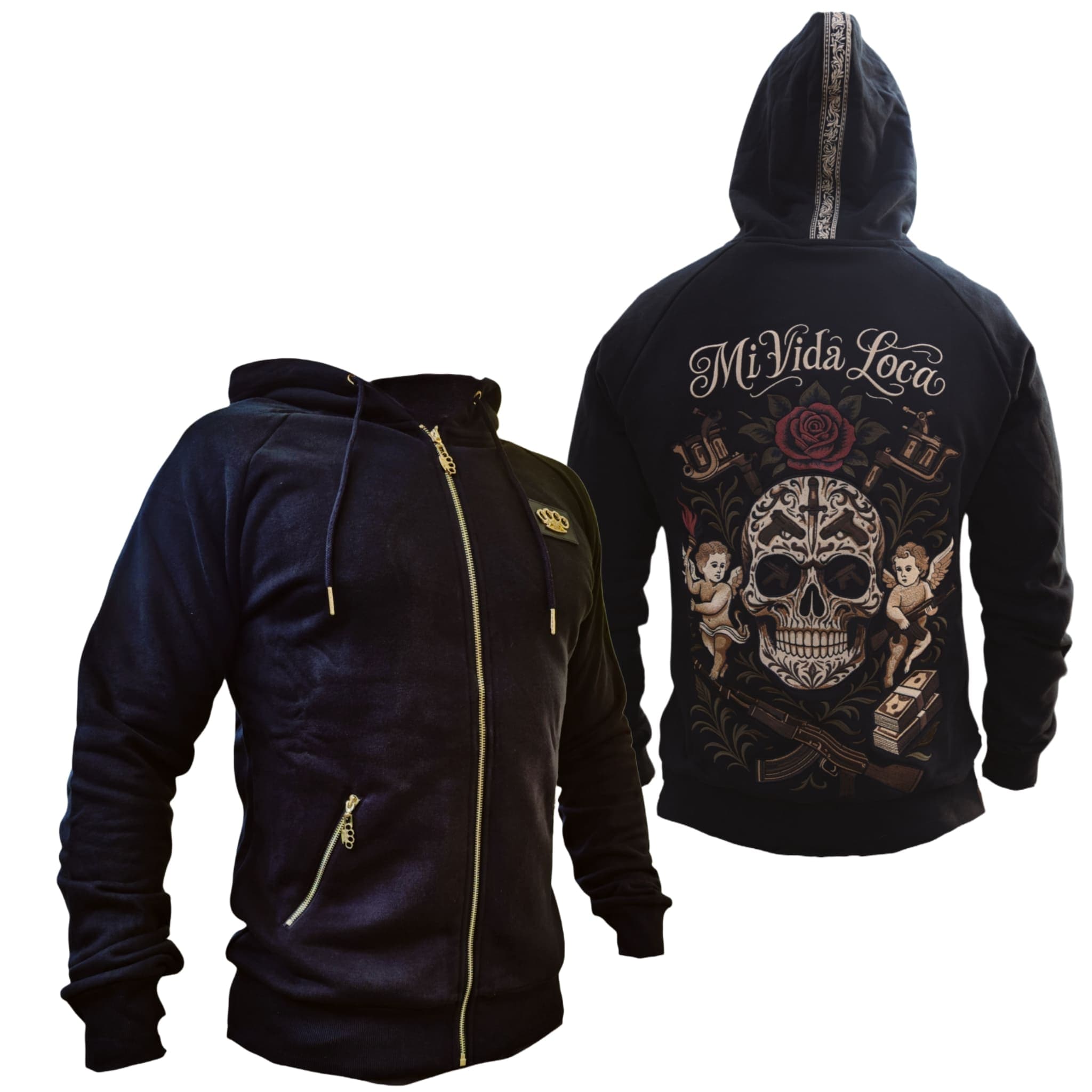 Толстовка с капюшоном MVL AK Skull