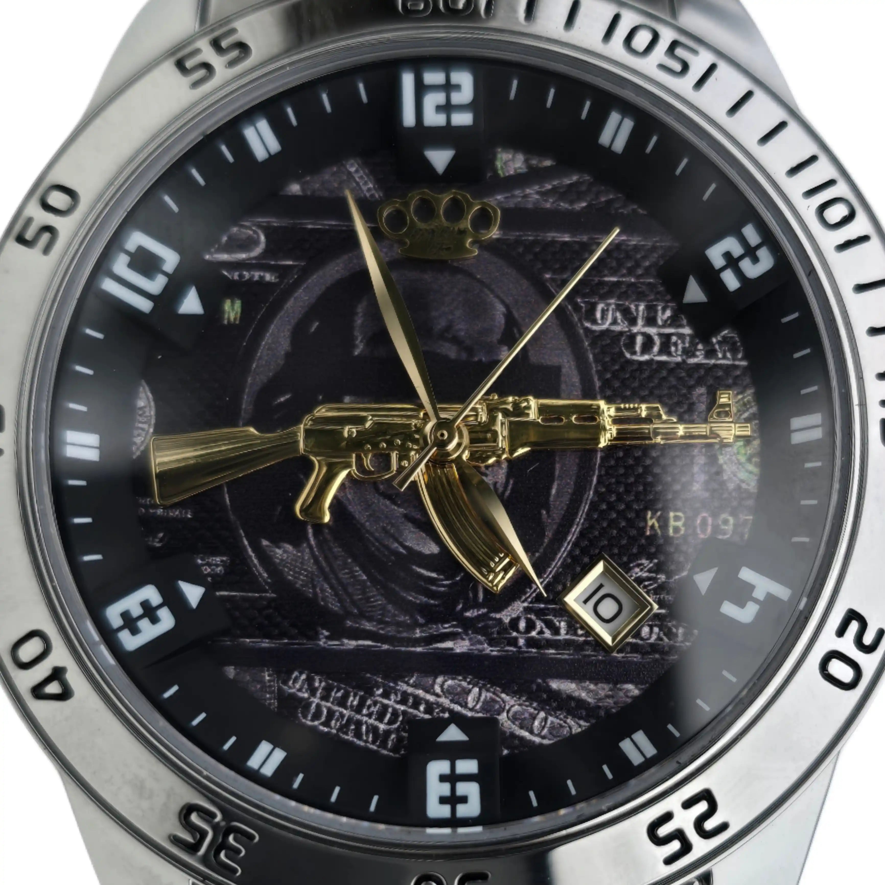 Orologio da polso automatico MVL "AK47" - argento