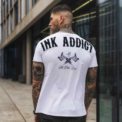 Maglietta "Ink addict" - Bianca