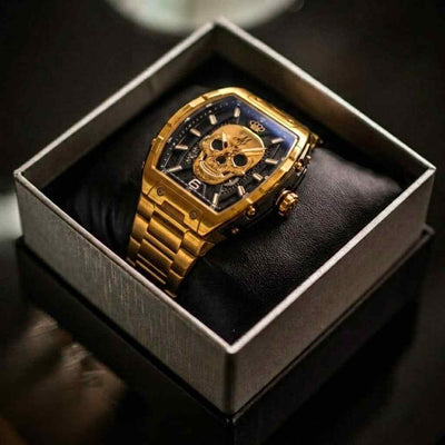 Orologio MVL con taro automatico e movimento giapponese - cinturino in acciaio - oro lucido