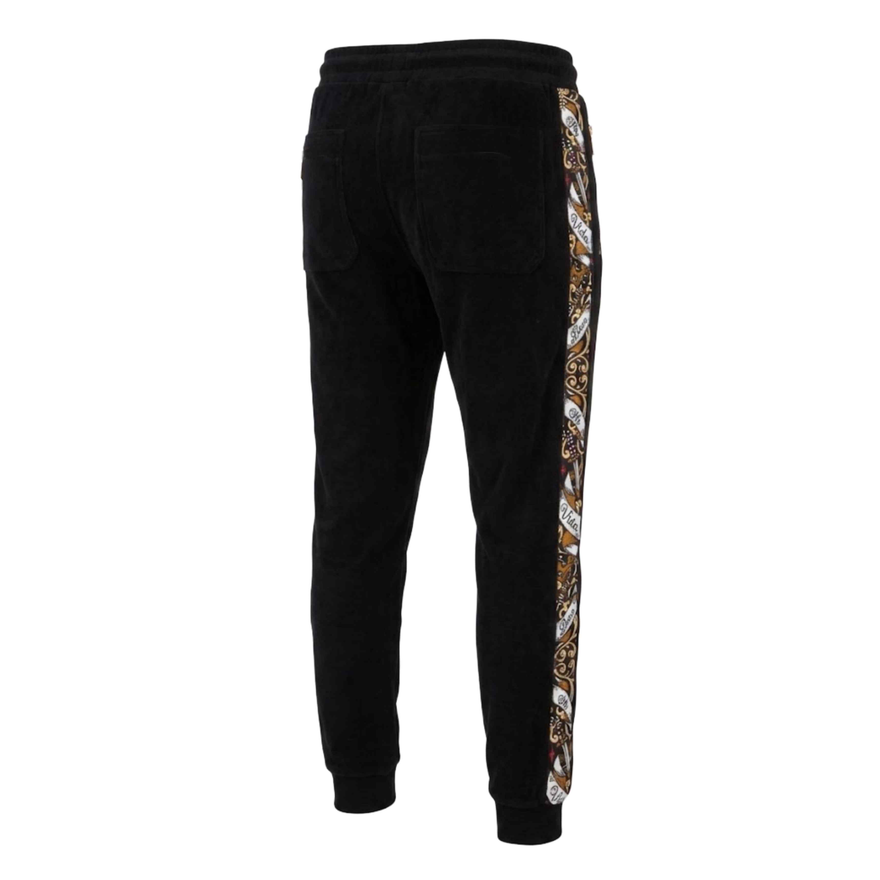 Savage Jogginghose mit aufwendigem Muster – schwarz