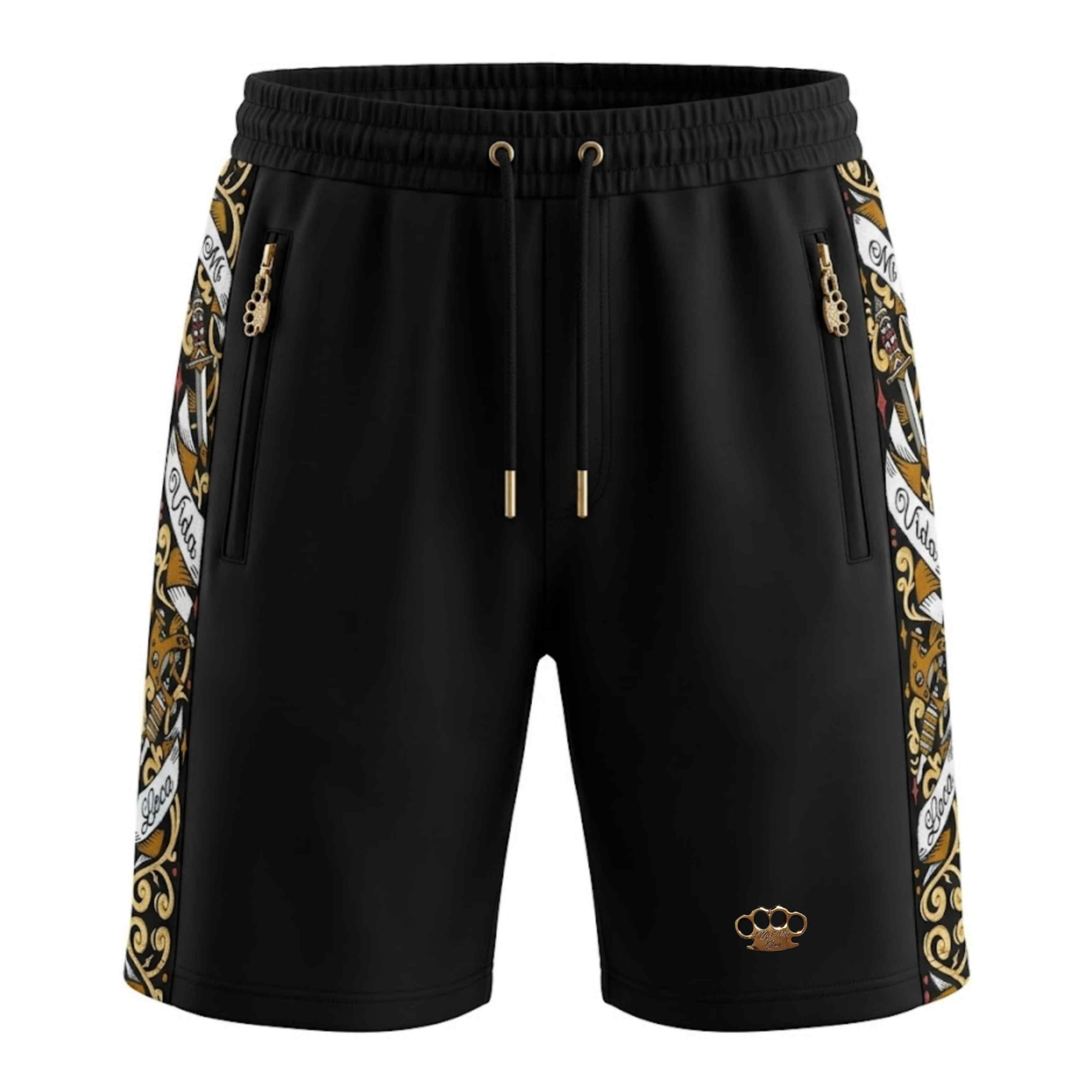 Short de jogging Savage à motifs - noir