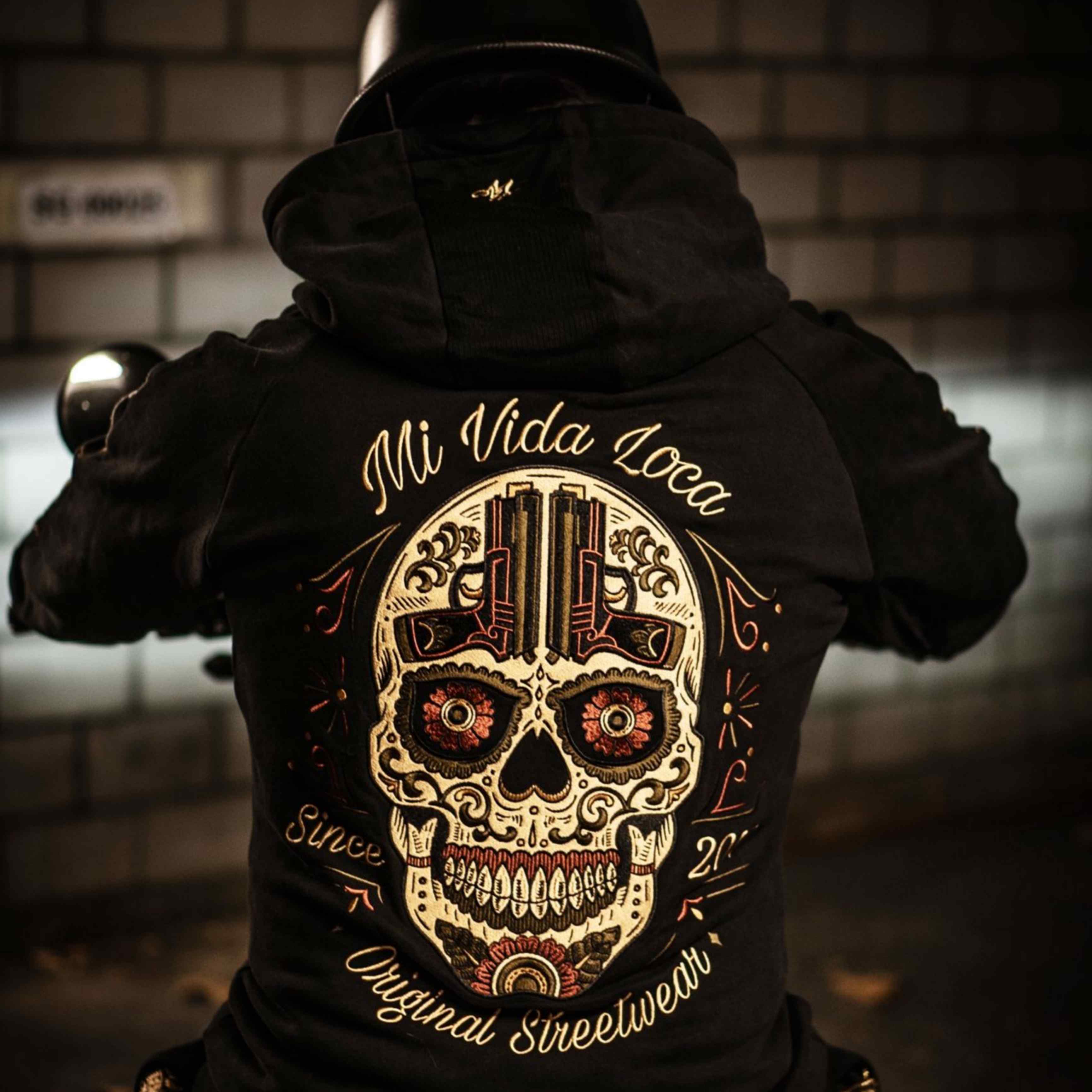 Sudadera con capucha Sugar Skull - negra