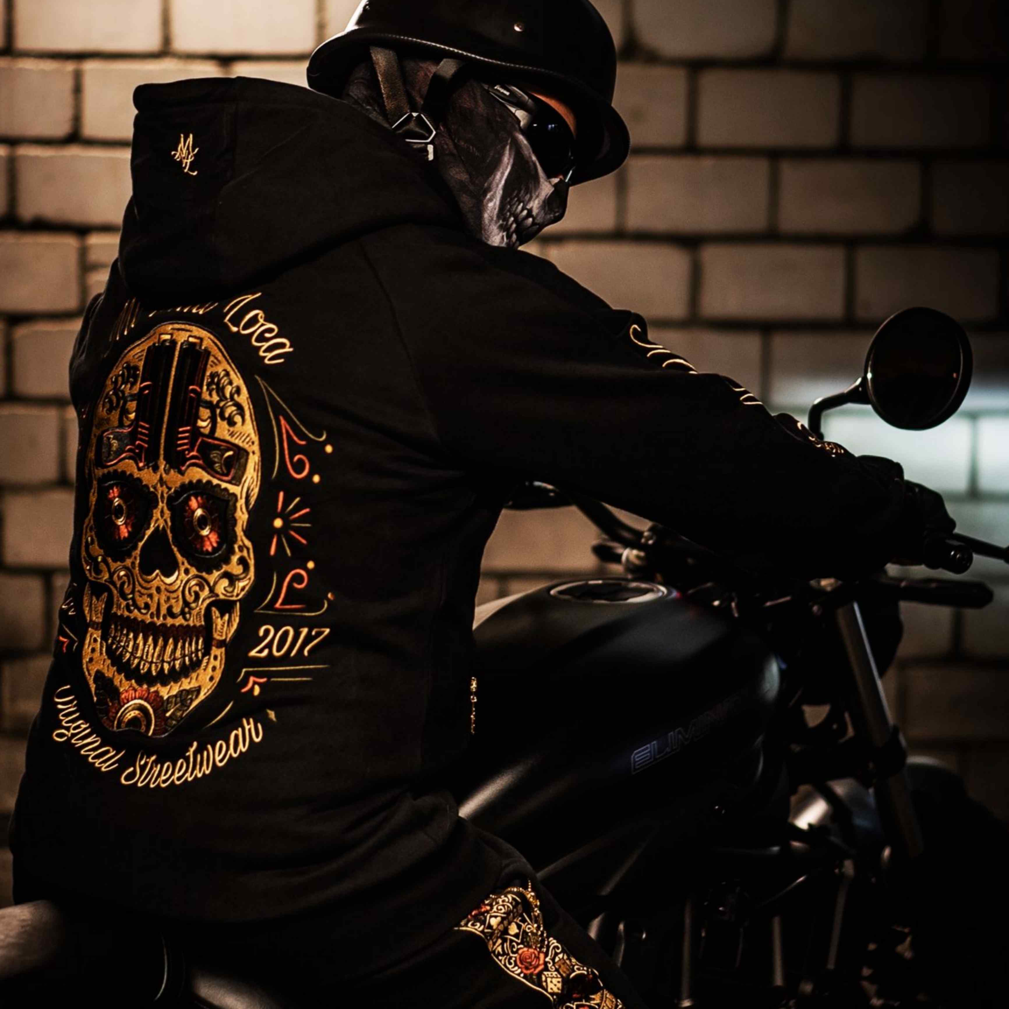 Sudadera con capucha Sugar Skull - negra