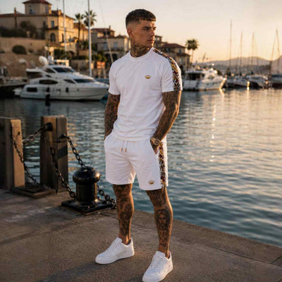 Short de jogging Savage à motifs - blanc