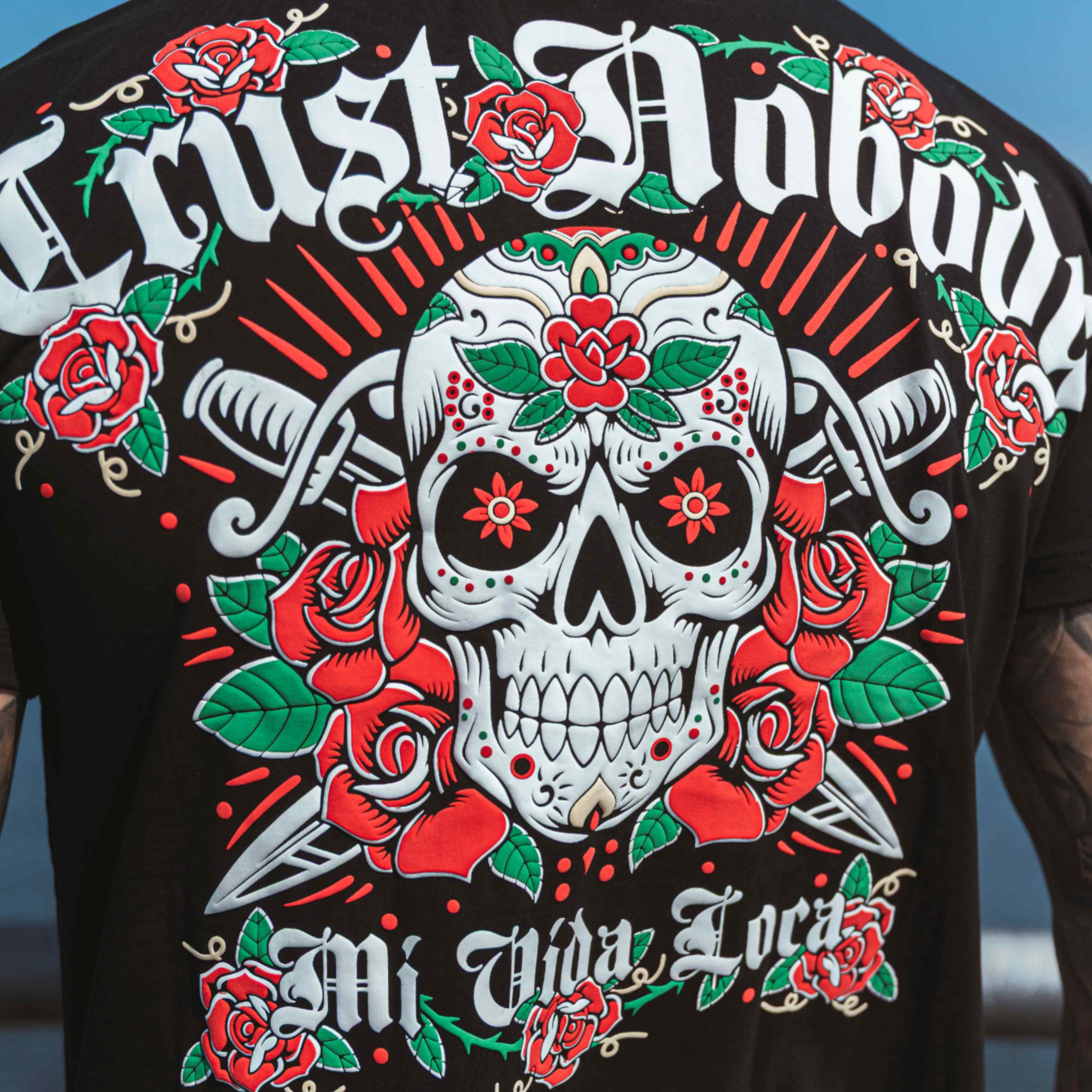 Maglietta MVL "Trust nobody flower skull"