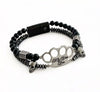 MVL « Polygonal skulls » Bracelet noir/argent