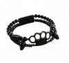 Pulsera MVL «Polygonal skulls» negra/negra